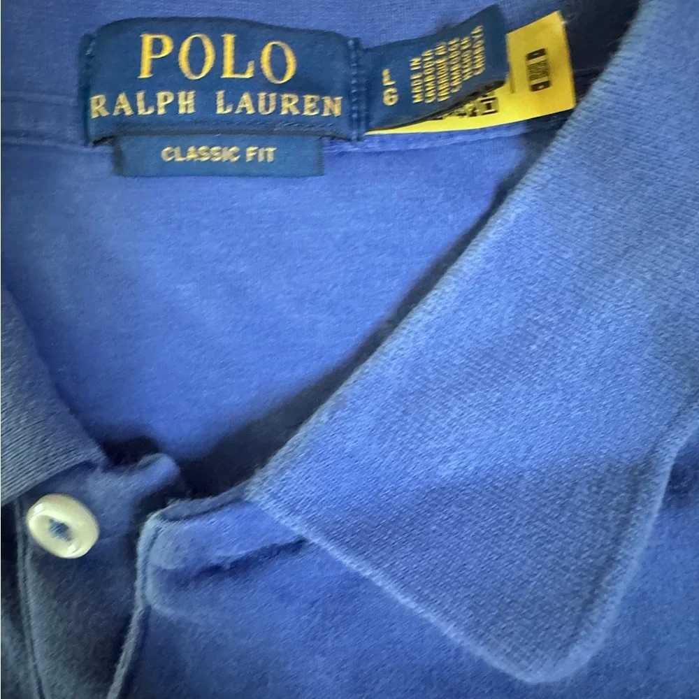 Polo Ralph Lauren Shirt Mens Large  Classic Fit Blue Polo Pony Short Sleeve Golf